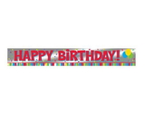 Creative Converting 291889 6' "Happy Birthday" Foil Banner (Case of 12)