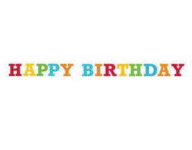 Creative Converting 293020 Happy Birthday Striped Letter Banner (Case of 6)