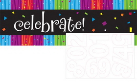 Creative Converting 295683 Milestone Celebrations Giant Party Banner with stickers (Case of 6)