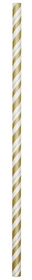 Creative Converting 315216 D&#233;cor Straws Pr Stripe Gold/Wh, CASE of 144