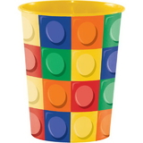 Creative Converting 315265 Block Party Plastic Keepsake Cup 16 Oz. (Case Of 12)