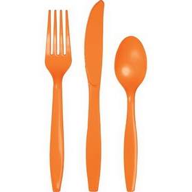 Creative Converting 317353 Sunkissed Orange Assorted Cutlery Sk Orange, CASE of 216