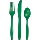 Creative Converting 317354 Emerald Green Assorted Cutlery Em Green, CASE of 216