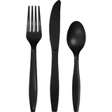 Creative Converting 317357 Black Velvet Assorted Cutlery Black, CASE of 216