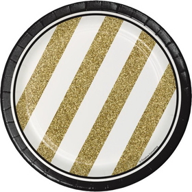 Creative Converting 317547 Black & Gold Luncheon Plate (Case Of 12)