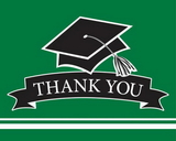 Creative Converting 320064 School Spirit Green Thank You Note, CASE of 75