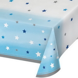 Creative Converting 322235 One Little Star - Boy Plastic Tablecover All Over Print, 54