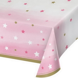 Creative Converting 322255 One Little Star - Girl Plastic Tablecover All Over Print, 54