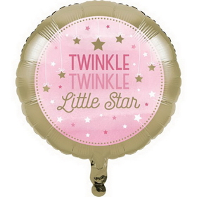 Creative Converting 322267 One Little Star - Girl Metallic Balloon 18", CASE of 10