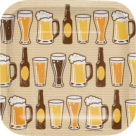 Creative Converting 322281 Cheers & Beers Luncheon Plate Sq. Dd (Case Of 12)