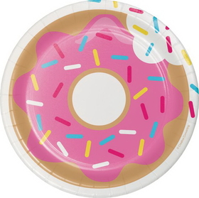 Creative Converting 322294 Donut Time Luncheon Plate, Assorted (Case Of 12)