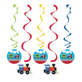 Creative Converting 324343 All Aboard Dizzy Danglers Assorted, CASE of 30