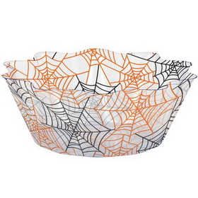 Creative Converting 324368 D&#233;cor Fluted Bowl 8", Spiderwebs, CASE of 12