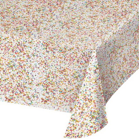 Creative Converting 324667 Sprinkles Plastic Tablecover All Over Print, 54" X 102" (Case Of 6)
