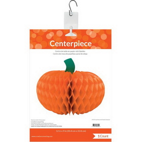 Creative Converting 324743 D&#233;cor Honeycomb Centerpiece, 12" Pumpkin, CASE of 12