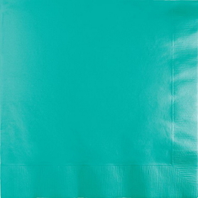 Creative Converting 324769 Teal Lagoon Dinner Napkins 3Ply 1/4Fld, CASE of 250