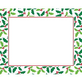 Creative Converting 325451 D&#233;cor Placemats, Holly, CASE of 144