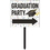 Creative Converting 328297 Graduation D&#233;cor Yard Sign, Grad Directional Bl/White, CASE of 6