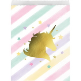 Creative Converting 329309 Unicorn Sparkle Paper Treat Bag Lg, Foil Stamp (Case Of 12)