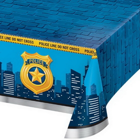 Creative Converting 329391 Police Party Plastic Tablecover All Over Print, 54" X 102", CASE of 6