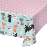 Creative Converting 329399 Purr-Fect Party Plastic Tablecover All Over Print, 54