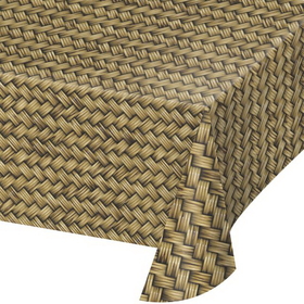 Creative Converting 329665 T/C - Bamboo/Basket Weave Tablecover Pl 54" X 108" Aop Basket Weave (Case Of 6)