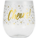 Creative Converting 329904  Plastic Stemless Wine Glass - Cheers, CASE of 6
