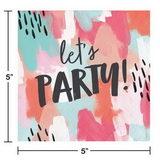 Creative Converting 330007 Lets Party Beverage Napkin, Lets Party, CASE of 288