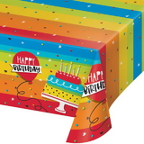 Creative Converting 332465 Hoppin' Birthday Cake Plastic Tablecover All Over Print, 54