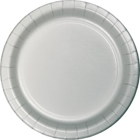 Creative Converting 332517 Shimmering Silver Luncheon Plate (Case Of 12)