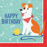 Creative Converting 336047 Dog Party Luncheon Napkin, Happy Birthday, CASE of 192