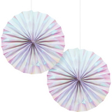Creative Converting 336384 Décor Paper Fan 2-Pack, Iridescent (Case Of 12)