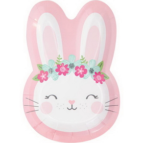 Creative Converting 336654 Birthday Bunny Shaped Plate 9", CASE of 96