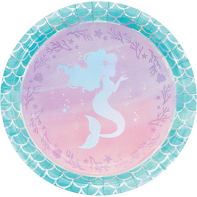 Creative Converting 336704 Mermaid Shine Dinner Plate, Iridescent (Case Of 12)