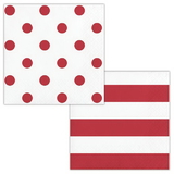 Creative Converting 337052 Dots & Stripes Classic Red Beverage Napkin (Case Of 12)