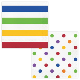 Creative Converting 337068 Dots & Stripes Luncheon Napkin (Case Of 12)