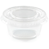 Creative Converting 338350 Clear 24Ct 2 Oz Portion Cups, Clear With Lid (Case Of 12)