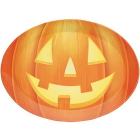 Creative Converting 339321 Halloween D&#233;cor Plastic Tray, 10 X 14 Oval, Pumpkin (Case Of 12)