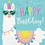 Creative Converting 339580 Llama Party Luncheon Napkin, Happy Birthday, CASE of 192