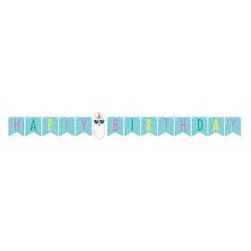 Creative Converting 339585 Llama Party Shaped Banner With Twine, Happy Birthday, CASE of 6