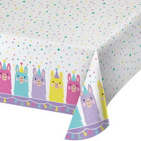 Creative Converting 339587 Llama Party Plastic Tablecover All Over Print, 54" X 102", CASE of 6