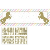 Creative Converting 339628 Unicorn Sparkle Giant Party Banner With Stickers, CASE of 6