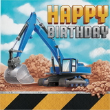 Creative Converting 339794 Big Dig Construction Luncheon Napkin, Happy Birthday (Case Of 12)