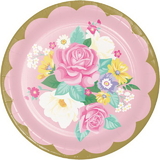 Creative Converting 339796 Floral Tea Party Dinner Plate (Case Of 12)
