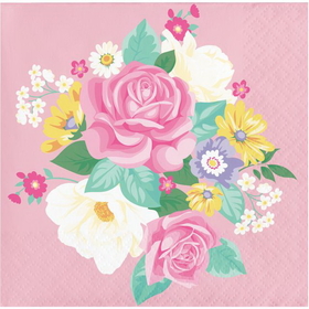 Creative Converting 339801 Floral Tea Party Beverage Napkin (Case Of 12)