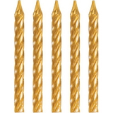 Creative Converting 339951 Décor Gold Spiral Candles (Case Of 12)