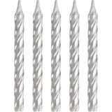 Creative Converting 339952 Décor Silver Spiral Candles (Case Of 12)