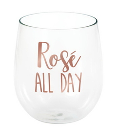 Creative Converting 340039 Ros&#233; All Day 14Oz Stemless Wine Glass (Case Of 6)