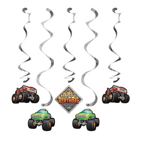 Creative Converting 340081 Monster Truck Rally Dizzy Danglers (Case Of 6)
