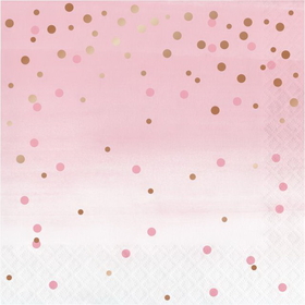 Creative Converting 340157 Ros&#233; All Day Luncheon Napkin, Dots, Foil Stamp (Case Of 12)